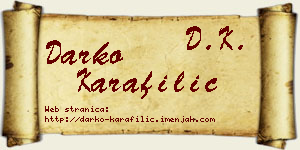 Darko Karafilić vizit kartica